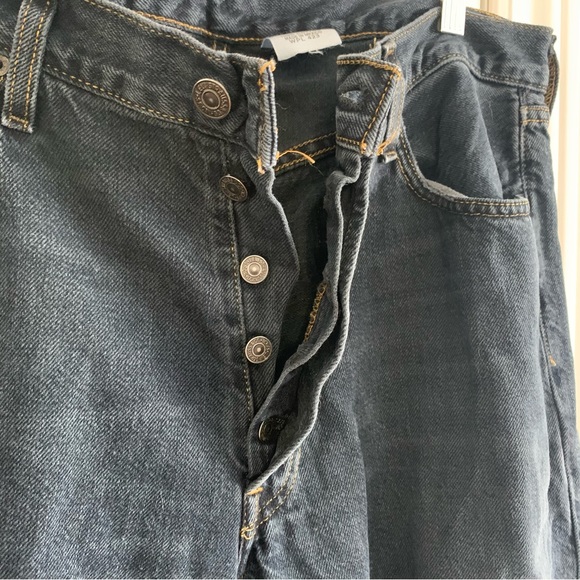 Levi’s Black Denim Distressed Button Fly Jeans (36x32) - Picture 7 of 12